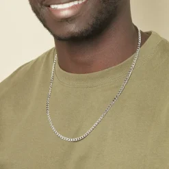 Histoire d'Or Chaîne Casper Maille Gourmette Argent Blanc* Colliers|Colliers