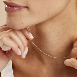Online Histoire d'Or Chaîne Claudine Argent Blanc