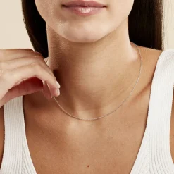 Online Histoire d'Or Chaîne Claudine Maille Forçat Argent Blanc