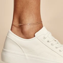 Histoire d'Or Chaîne De Cheville Daria Argent Rose