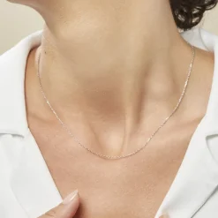 New Histoire d'Or Chaîne Igoa Maille Forçat Diamantee Or Blanc