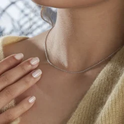 New Histoire d'Or Chaîne Ilda Maille Forçat Limee Or Blanc