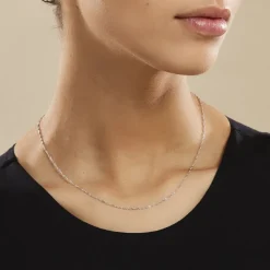 Histoire d'Or Chaîne Imanie Maille Singapour Or Blanc* Colliers|Colliers