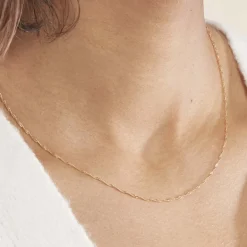 Histoire d'Or Chaîne Imanie Maille Singapour Or Jaune