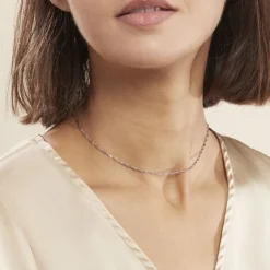 Histoire d'Or Chaîne Leliana Maille Singapour Or Blanc* Colliers|Colliers