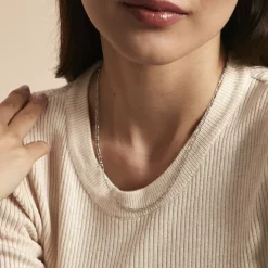 Discount Histoire d'Or Chaîne Ophelio Maille Alternee 1/1 Or Blanc