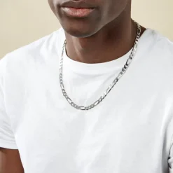New Histoire d'Or Chaîne Vivian Maille Alternee 1/3 Argent Blanc