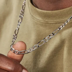 Hot Histoire d'Or Chaîne Vivian Maille Alternee 1/3 Argent Blanc