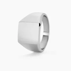 Histoire d'Or Chevaliere Acier Blanc Winebald* Bagues|Bagues Sans Pierre