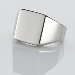 Histoire d'Or Chevaliere Acier Blanc Winebald* Bagues|Bagues Sans Pierre