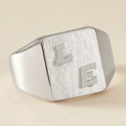 Histoire d'Or Chevaliere Argent Blanc Gringoire Carree* Bagues|Bagues Sans Pierre