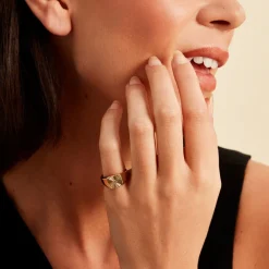 Histoire d'Or Chevaliere Plaqué Or Erditse Oxyde De Zirconium* Bagues|Chevalières