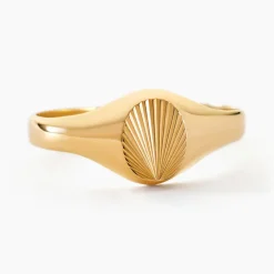 Histoire d'Or Chevaliere Solarium Or Jaune Ovale Soleil* Bagues|Bagues Sans Pierre