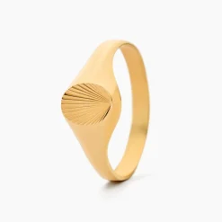 Histoire d'Or Chevaliere Solarium Or Jaune Ovale Soleil* Bagues|Bagues Sans Pierre