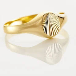 Histoire d'Or Chevaliere Solarium Or Jaune Ovale Soleil* Bagues|Bagues Sans Pierre