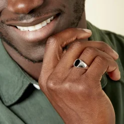 Histoire d'Or Chevalière Amaurie Argent Blanc Onyx* Bagues|Chevalières