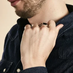 Histoire d'Or Chevalière Argent Blanc Python Email Et Oxyde De Zirconium* Bagues|Chevalières