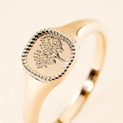 Online Histoire d'Or Chevalière Aviv Plaqué Or Jaune