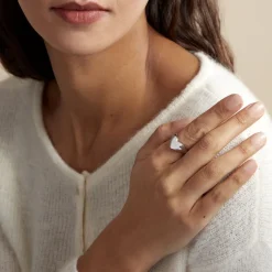 Histoire d'Or Chevalière Barbara Argent Blanc* Bijoux Personnalisés|Bagues