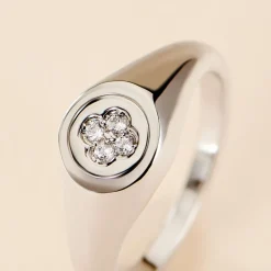 Histoire d'Or Chevalière Chesley Argent Blanc Oxyde De Zirconium* Bagues|Chevalières