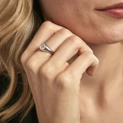 Histoire d'Or Chevalière Chesley Argent Blanc Oxyde De Zirconium* Bagues|Chevalières