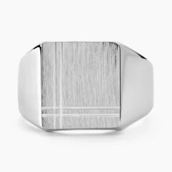 Histoire d'Or Chevalière Cillian Argent Blanc* Bijoux Personnalisés|Bagues