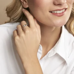 Sale Histoire d'Or Chevalière Dalia Argent Blanc