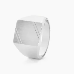 Histoire d'Or Chevalière Daniel Argent Blanc* Bijoux Personnalisés|Bagues