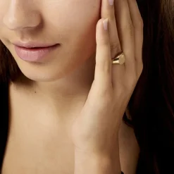 Histoire d'Or Chevalière Deimos Ovale Diamantee Soleil Or Jaune* Bijoux Personnalisés|Bagues