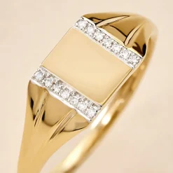 Sale Histoire d'Or Chevalière Earl Or Jaune Diamant