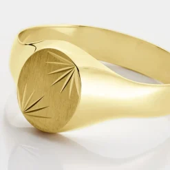 Histoire d'Or Chevalière Gerrard Ovale Diamantee Soleil Or Jaune* Bagues|Bagues Sans Pierre