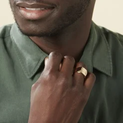 Hot Histoire d'Or Chevalière Leoncette Plaqué Or Jaune