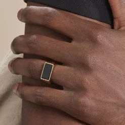 Histoire d'Or Chevalière Plaqué Hadrien Onyx* Bagues|Chevalières