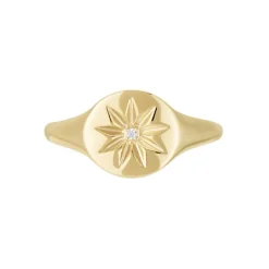 Discount Histoire d'Or Chevalière Plaqué Or Crepinien Oxyde De Zirconium