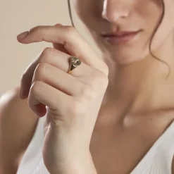 Discount Histoire d'Or Chevalière Plaqué Or Crepinien Oxyde De Zirconium