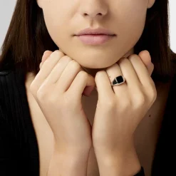 Histoire d'Or Chevalière Renelia Argent Blanc Blanc Onyx* Bagues|Chevalières