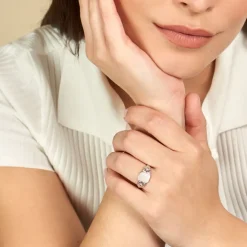 Outlet Histoire d'Or Chevalière Rita Argent Blanc