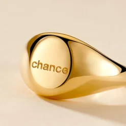 Histoire d'Or Chevalière Sabadell Acier Jaune