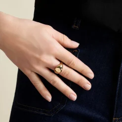 Histoire d'Or Chevalière Sabadell Acier Jaune