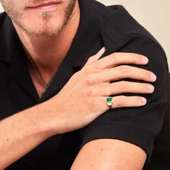 Histoire d'Or Chevalière Tertiussa Or Jaune Malachite* Bagues|Chevalières