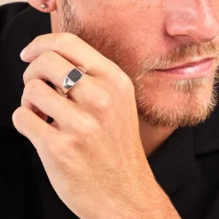 Histoire d'Or Chevalière Zack Or Blanc Diamant* Bagues|Chevalières