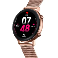 Hot LOTUS Coffret De Montre Connectée Smartwach Noir cadran rose fond personnalisable bracelet alliage rose