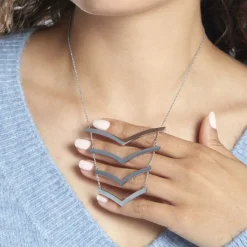 New Histoire d'Or Collier Abid Acier Blanc