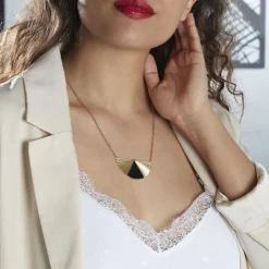 Histoire d'Or Collier Acier Dore Sunshine* Colliers|Sautoirs