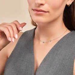 Histoire d'Or Collier Adiva Argent Blanc Turquoise