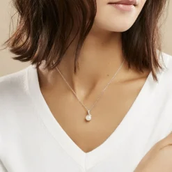 Online Histoire d'Or Collier Albine Argent Blanc Perle De Culture Et Oxyde De Zirconium