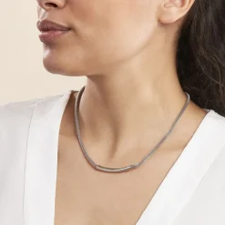 Histoire d'Or Collier Amadeo Maille Popcorn Acier Blanc* Colliers|Colliers