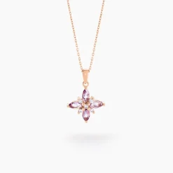 Sale Histoire d'Or Collier Anabele Or Rose Amethyste Oxyde or rose amethyste violette