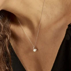 Online Histoire d'Or Collier Angel Or Blanc Perle De Culture Oxyde