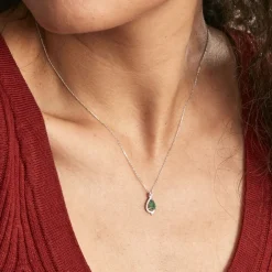 Hot Histoire d'Or Collier Angelika Et Diamant or blanc emeraude